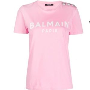 Pink balmain t shirt
